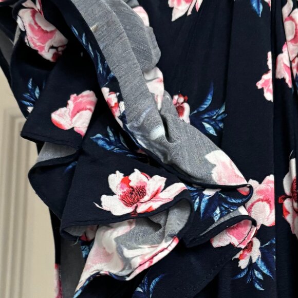 Lug Von Siga Maxi Blue w/ Pink Floral Dress - Size 42FR/US10 - Picture 11 of 16